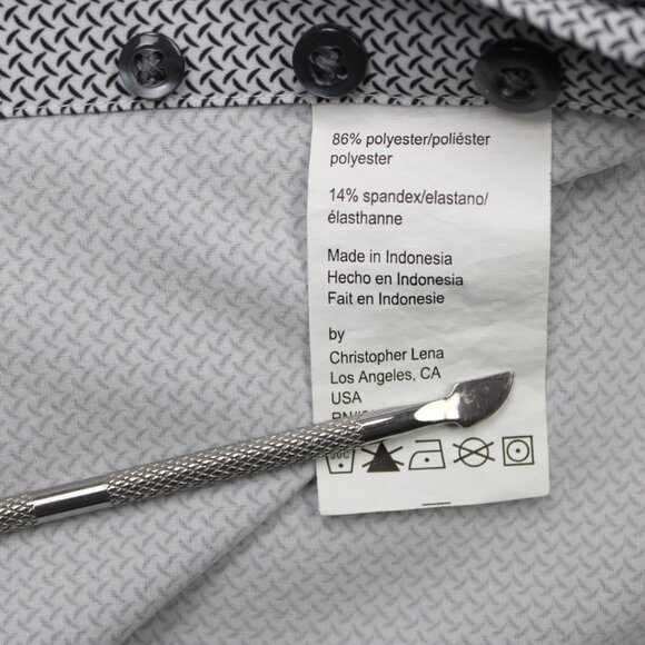 Proper Sport Shirt Mens XL Black/White Contemporary Fit 4 Way Stretch L/S Button - Picture 9 of 13